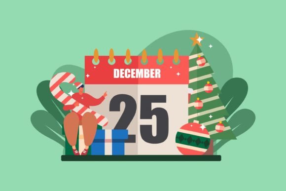 Celebrate Christmas Day Flat Design Illustrations Review