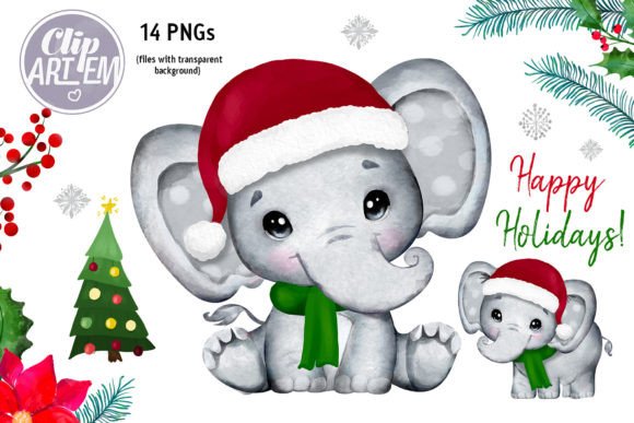 Christmas Boy Elephant 14 PNG Clip Art & Illustrations Review
