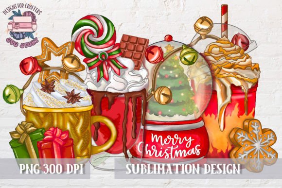 Christmas Coffee PNG: Festive Illustrations for Brands