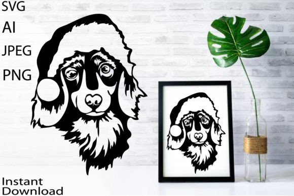 Christmas Daschund Dog Svg Pet Svg: Editorial Illustrations