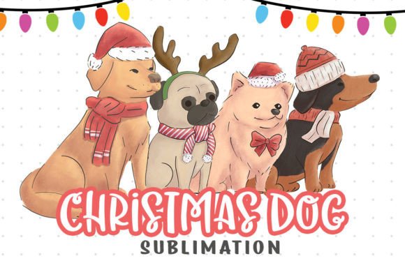 Christmas Dogs PNG: Festive Illustrations for Design