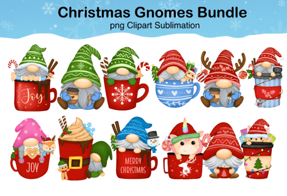 Christmas Gnome Clipart: Cozy Illustrations for Crafts