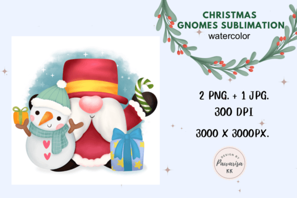 Christmas Gnome Snowman Sublimation: Festive Illustrations