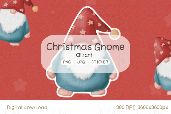 Christmas Gnome with Star Hat Clipart: Premium Illustrations