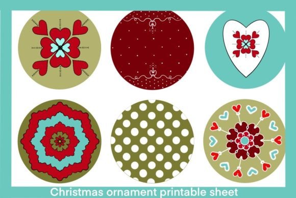 Christmas Ornaments Printable Sheet: Premium Illustrations