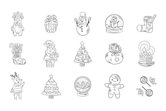 Christmas Vector Icons New Year: Fresh Illustrations
