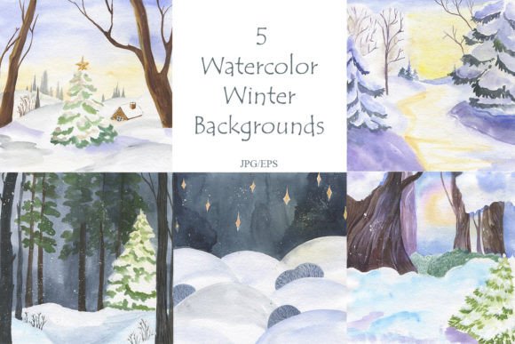 Christmas Watercolor Backgrounds: Festive Illustrations