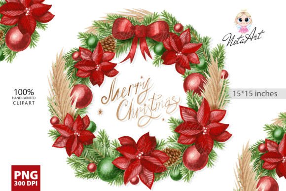 Christmas Wreath Illustrations for Festive Decor