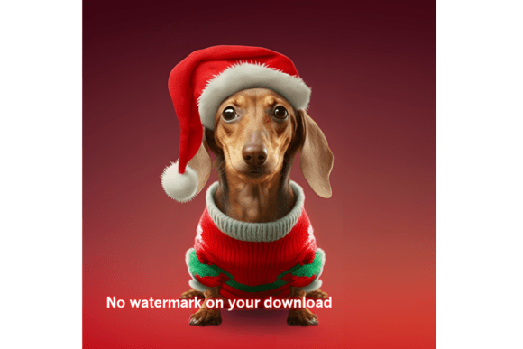Dachshund Dog Wearing Christmas Sweater Illustrations