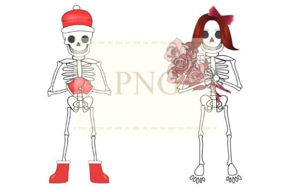 Funny Skeleton Roses Christmas Skull Png: Bold Illustrations
