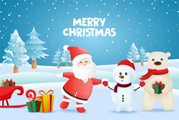 Merry Christmas Happy Christmas Vector: Premium Illustrations
