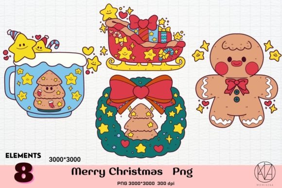Merry Christmas PNG: Colorful Illustrations for Brands