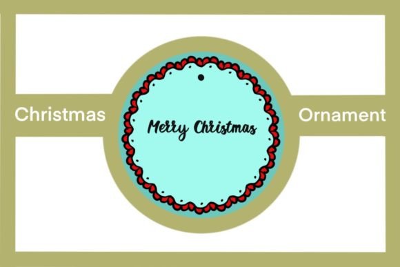 Merry Christmas Round Object: Blue Red Illustrations