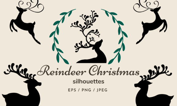 Reindeer Christmas Silhouettes: Essential Illustrations